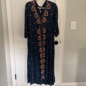 Free people Fable embroidered midi dress.
